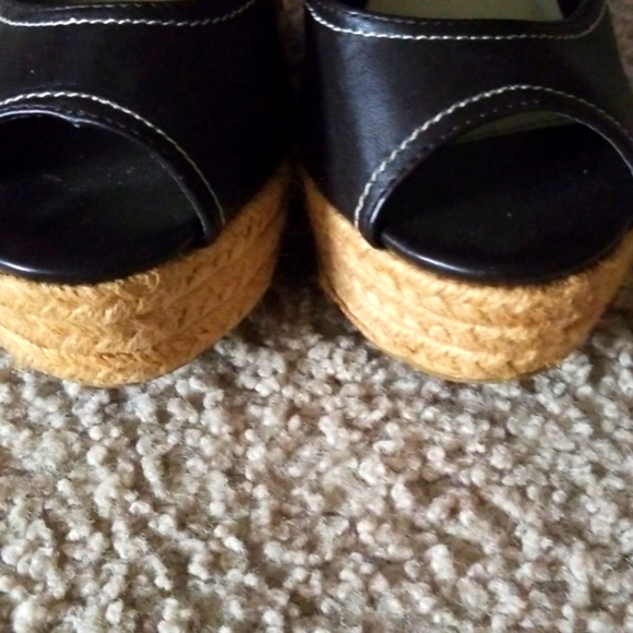 Brown platform wedge sandals - Picture 5 of 8